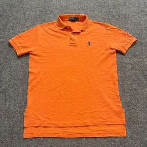 Polo Ralph Lauren Men's Cotton Orange Mesh Polo Shirt